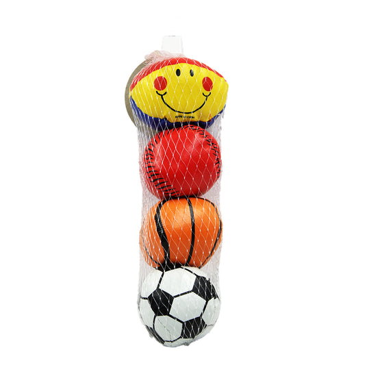 Toys Soft Ball 4Pc Assorted  In Net