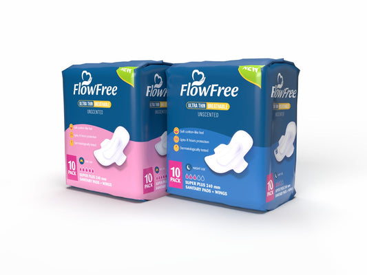 Flowfree Maxi Thick Sanitary Pads 10'S