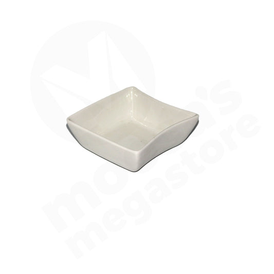 Bowl 11.5X5Cm Sqr Wht 2Sides Curved