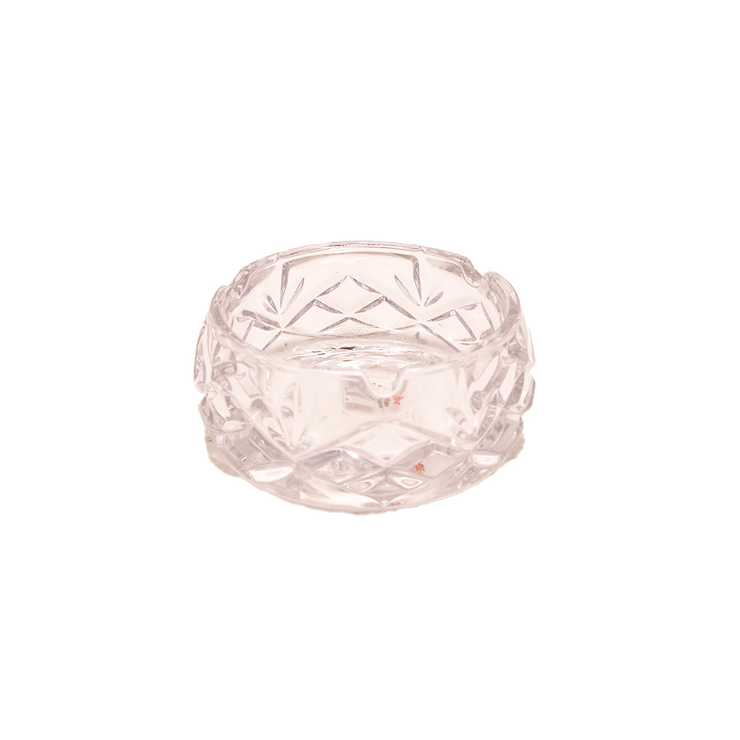 Ashtray 11.5X5.5Cm Round Clear Embossed  Glass