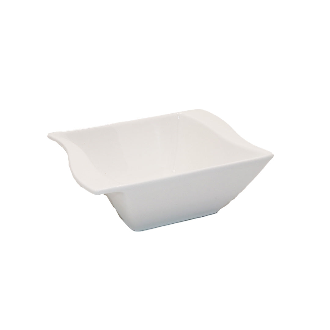 Bowl 16X13X6Cm White  Rectangle  Wavy