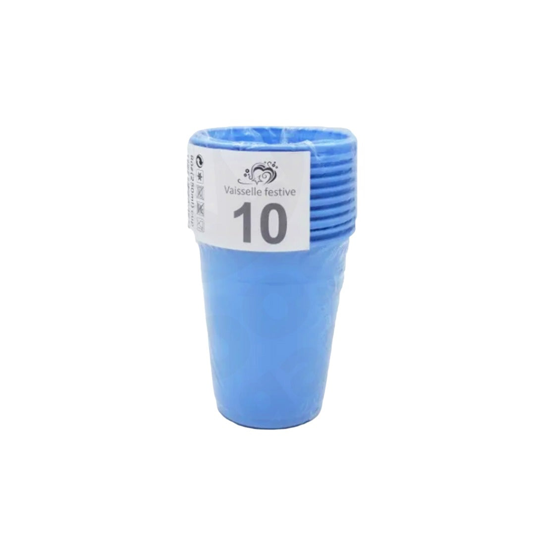 Cup 10Pc 250Ml White Plastic