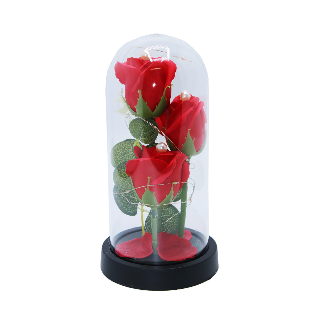 Roses 3Pc In Tube Lighte Up