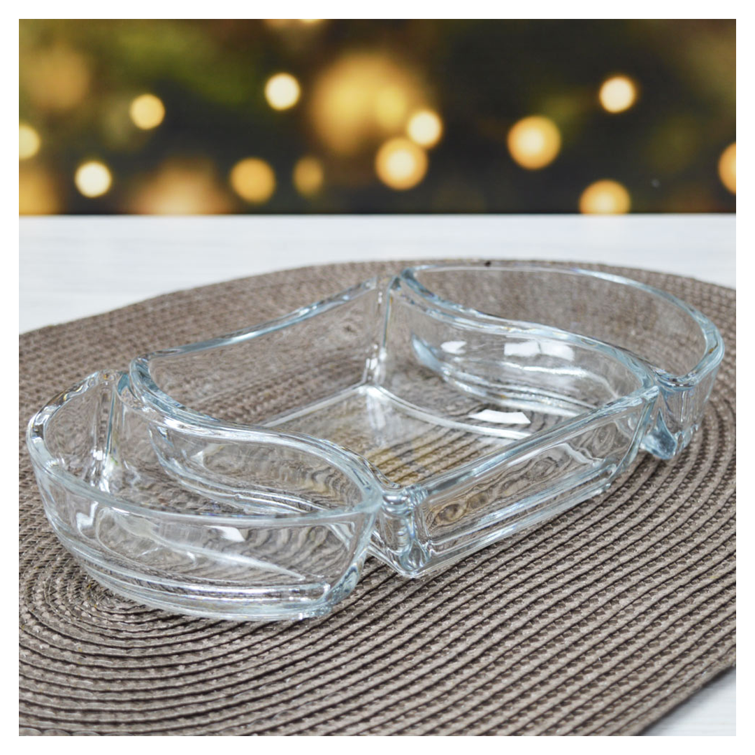 Snack Tray 3Pc Glass Versay