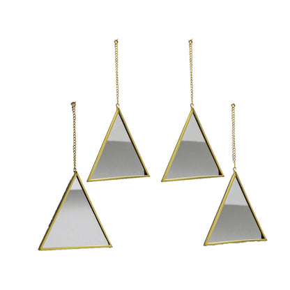 Mirror 4Pc 24X22Cm Triangle Shape Gold Frame