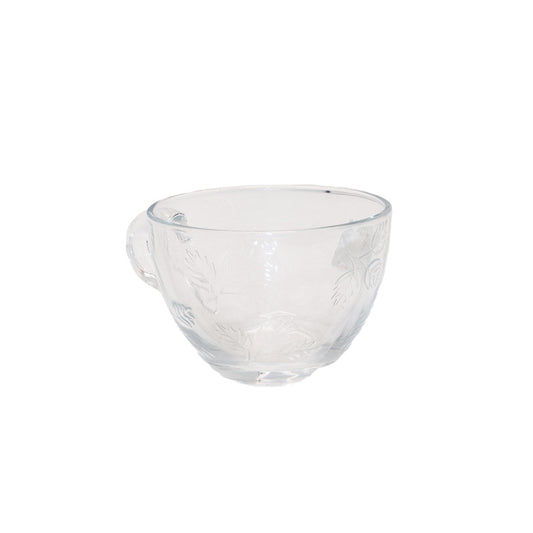 Cup 6X9Cm Clear With Leaf Design 40176