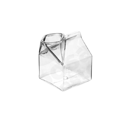 Milk Pot 10X9Cm Clear Glass Milk Carton