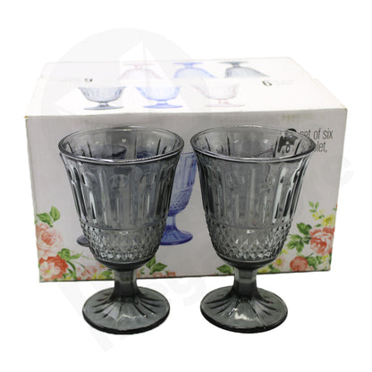 Tumbler 6Pc Goblet 13.5X8.5Cm Tinted P7009