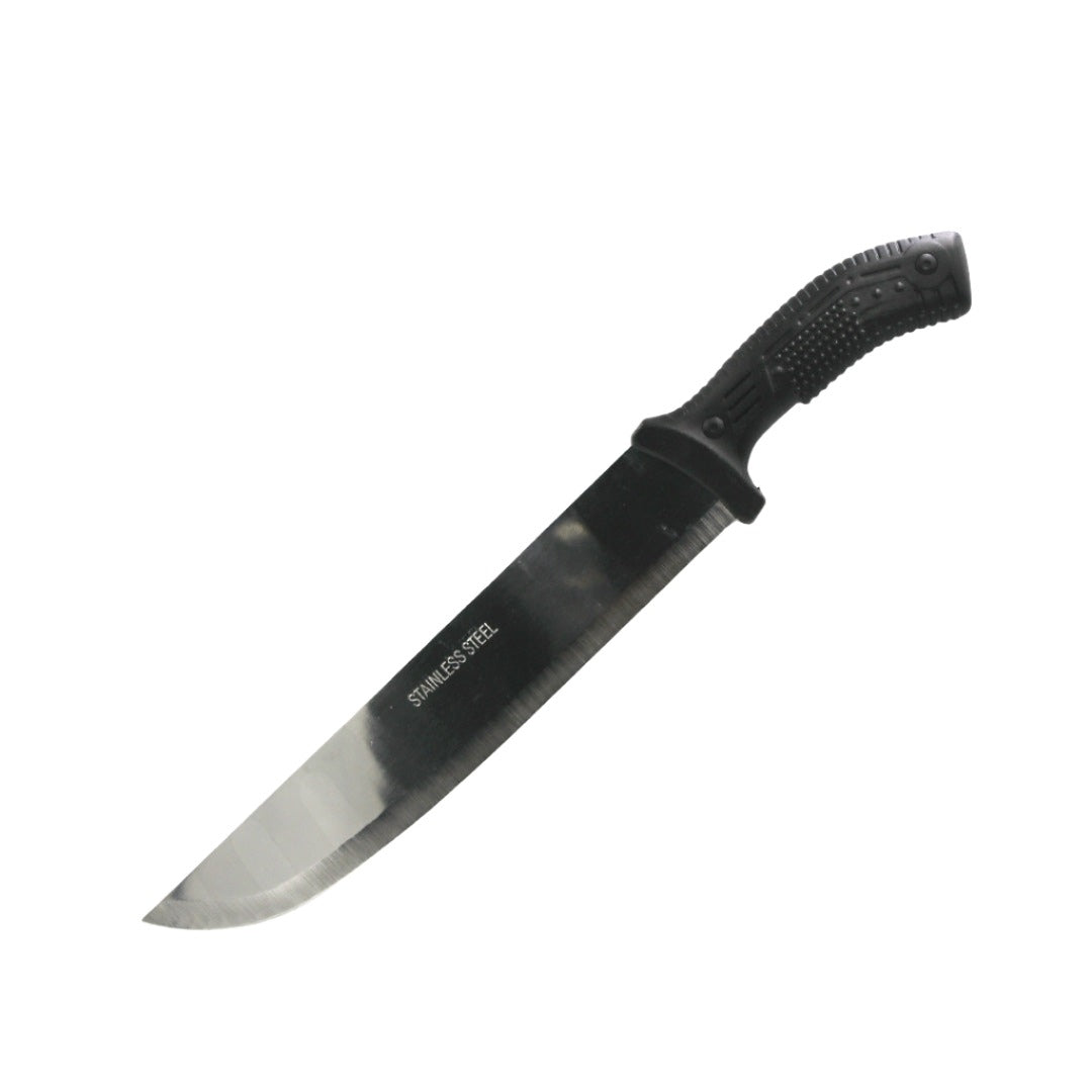 Butcher Knife 10In Embossed Black Pl Handle