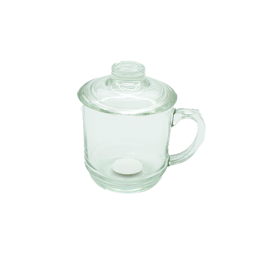 Mug Glass 8.5X8Cm With Lid Clear Glass