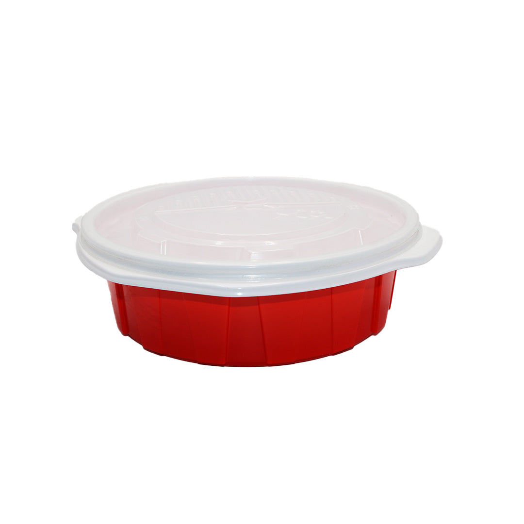 Takeaway Bowl With Lid Plastic 21Cm Red Xh-205