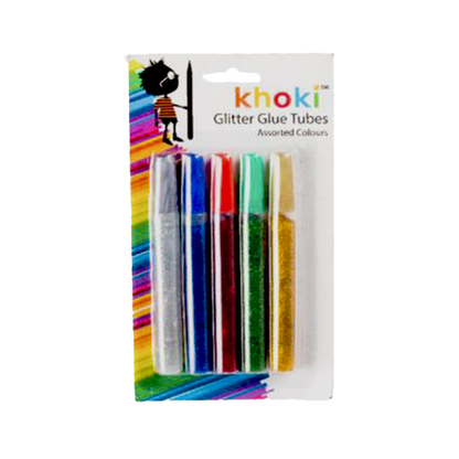 Glitter Glue 5Pc 12Cm Carded Khoki Classic