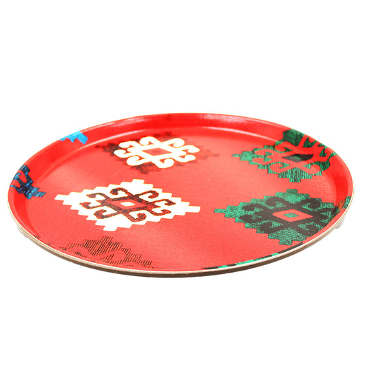 Tray 30Cm Round Non Slip Printed Rubber