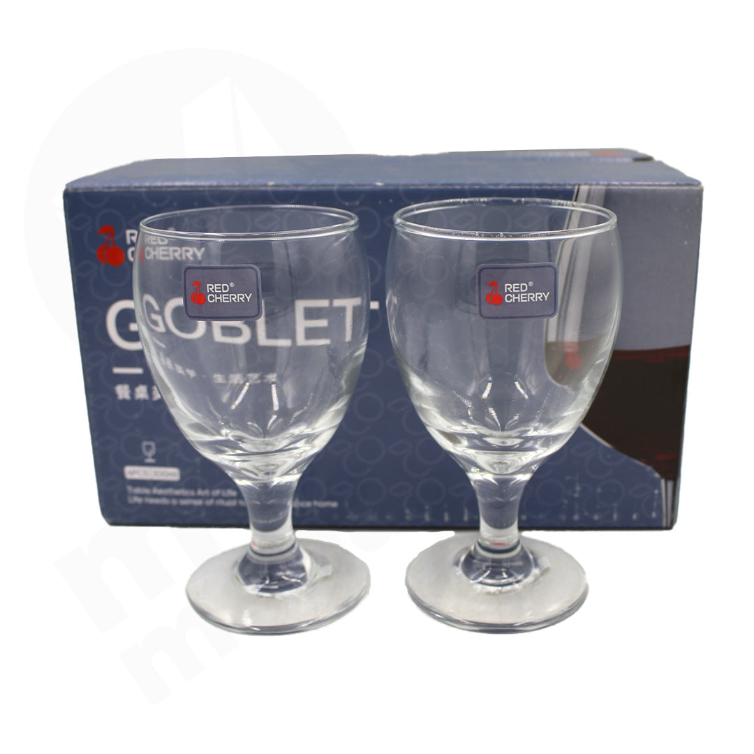 Tumbler  6Pc Goblet 300Ml 14X7.5Cm Emb  Red Cherry