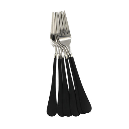 Fork 6Pc Stainless Steel  Silver/Black