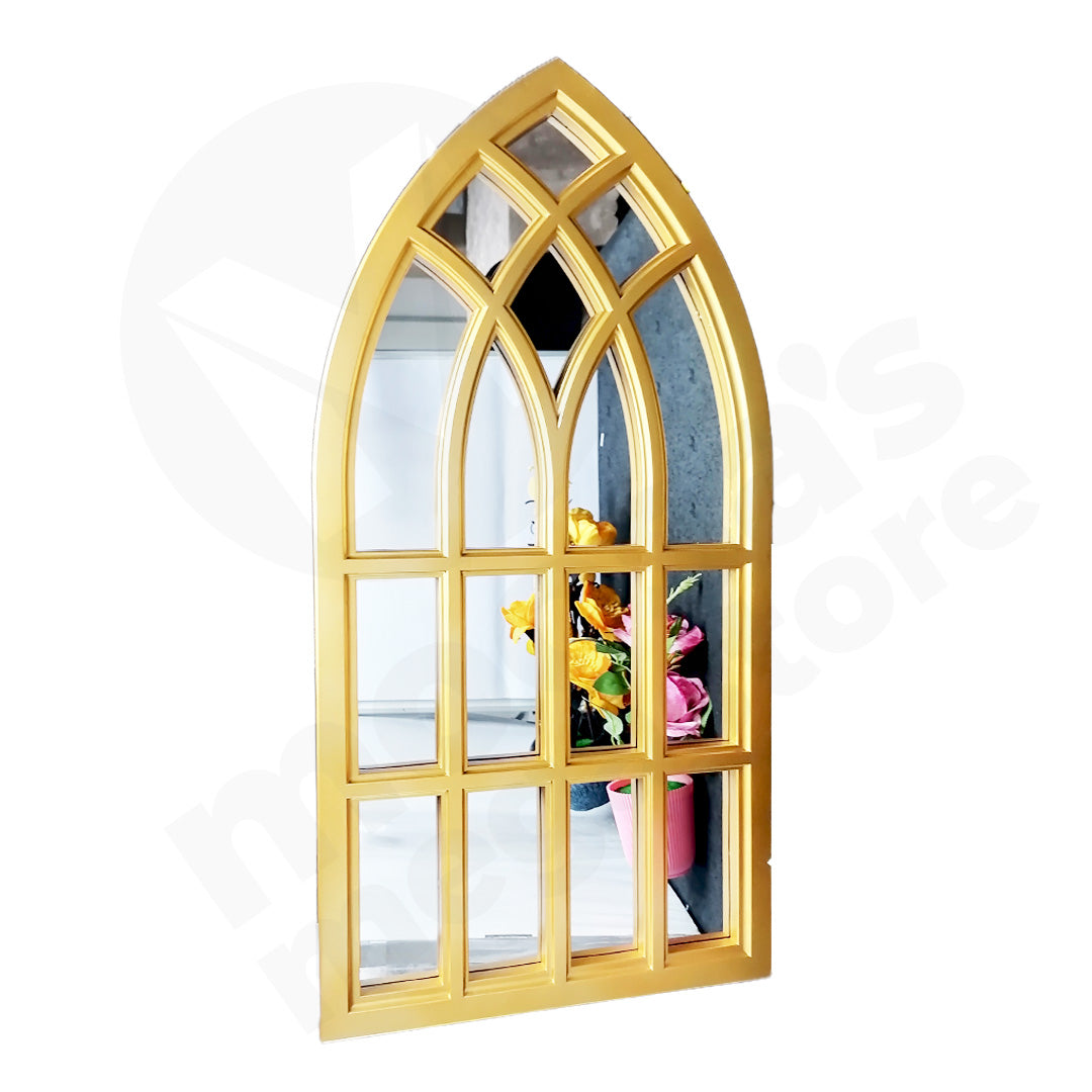 Mirror 77X40Cm Windows Style Gold Frame