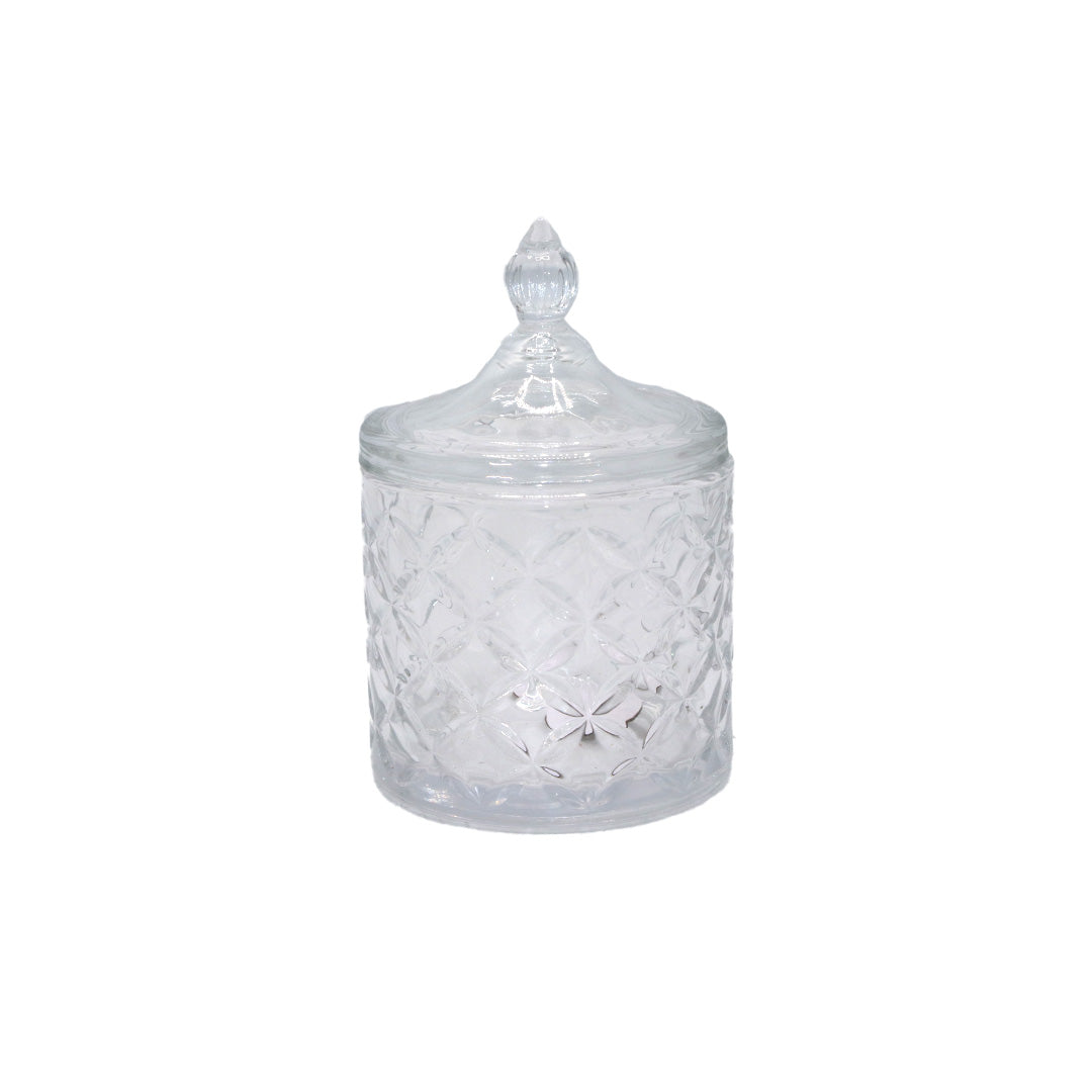 Candy Jar 9X10Cm Clear Embossed  Dragonfly