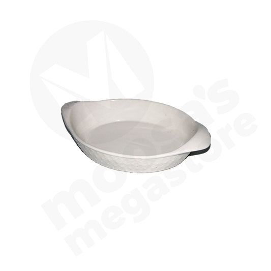 Bowl 22X16.5Cm White Embossed