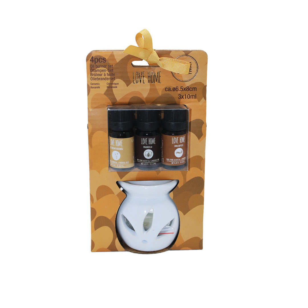 Oil Burner Set 4Pc Love Home