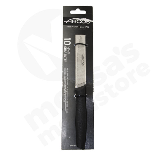 Knife Paring 100Mm Serrated Black Arcos Carded