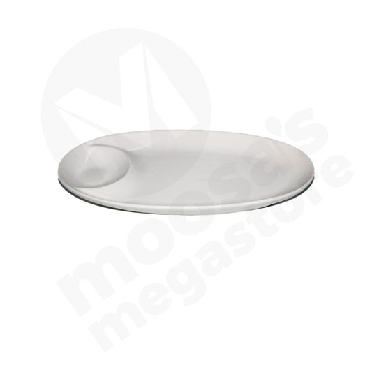 Platter 28X15Cm White 2Division  Oval