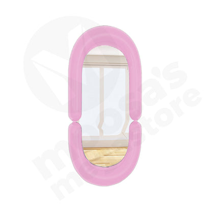 Mirror 28X18Cm Oval Plastic White Frame