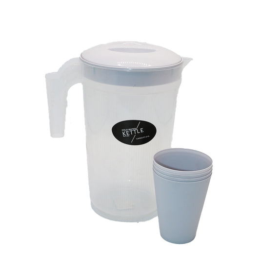 Jug With 4Tumb 22.5Cm Clear Plastic