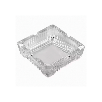 Ashtray 15X4Cm Glass Clear Embossed