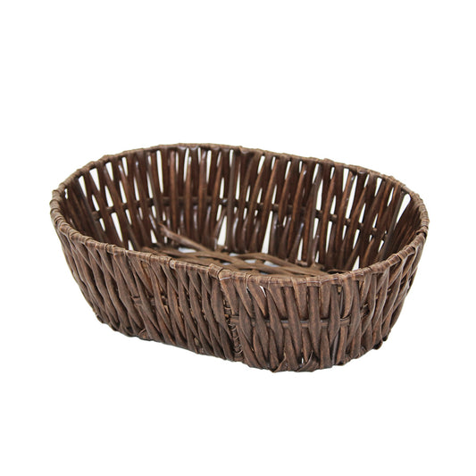 Basket 25X17Cm Oval Metal/Straw