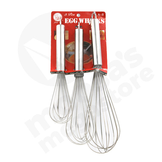 Whisk 3Pc Stainless Steel  Earth H/Card