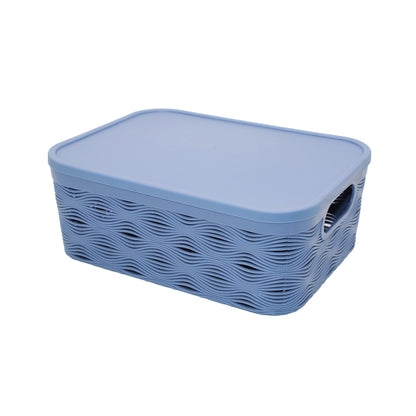 Storage Basket 28X20X10Cm With Lid Plastic