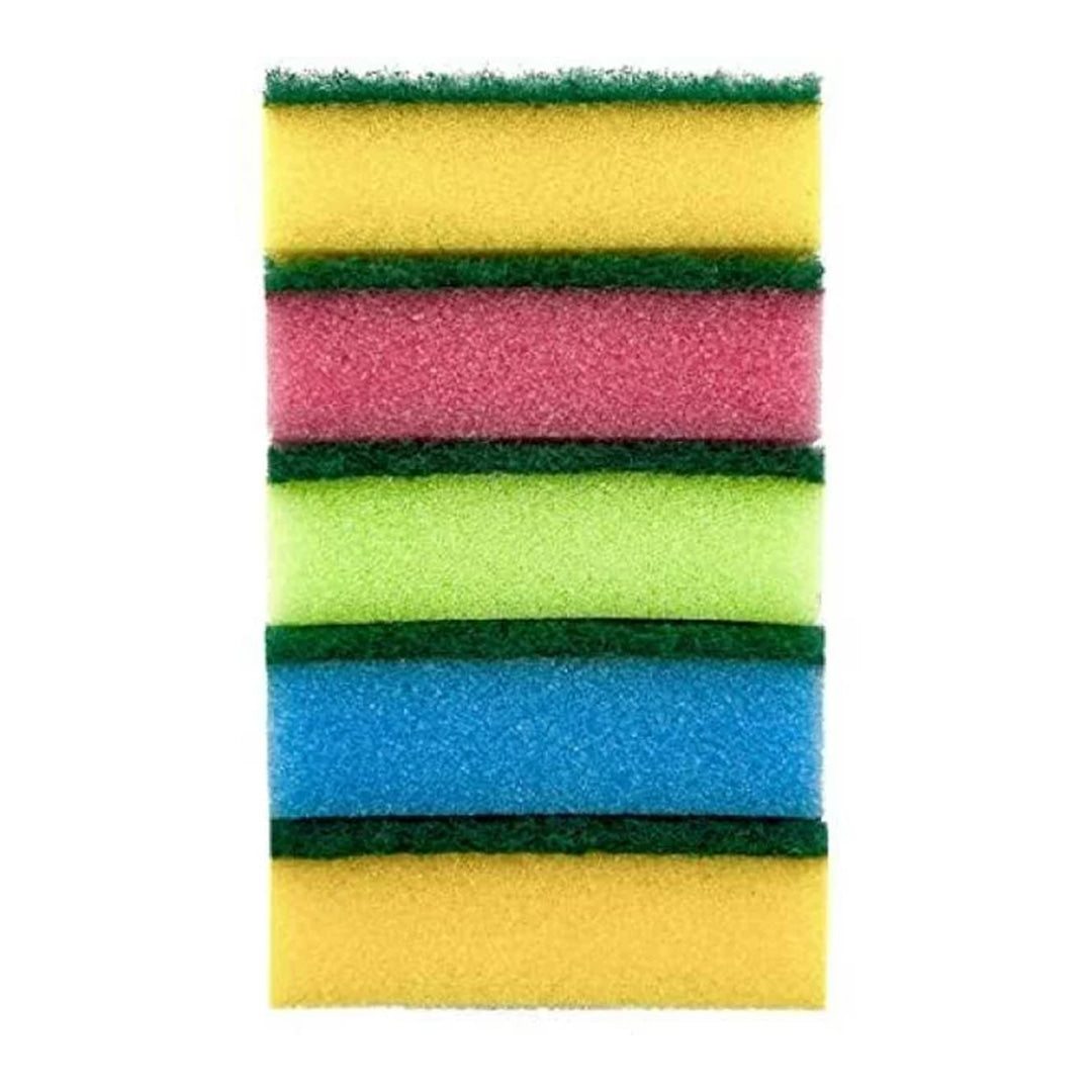 Sponge Scourer 5Pk Rainbow Addis