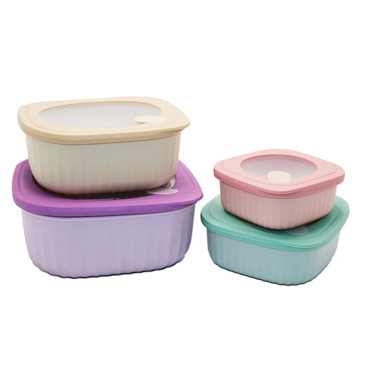 Container 4Pc 21Cm Square  Fresh Container