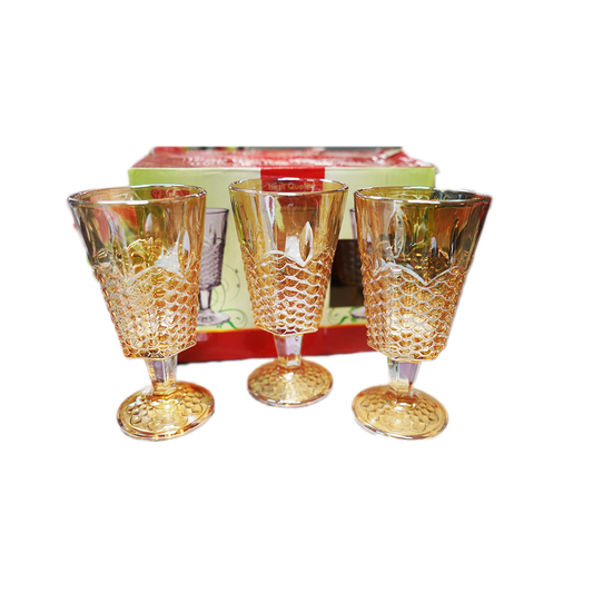 Tumbler 6Pc Wine Tinted Embossed 14X7Cm