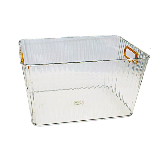 Storage Container 34X25X19Cm With Lid Ribbed Pl