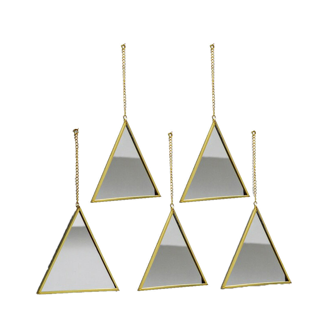 Mirror 5Pc 25X24Cm Triangle Shape Gold Frame