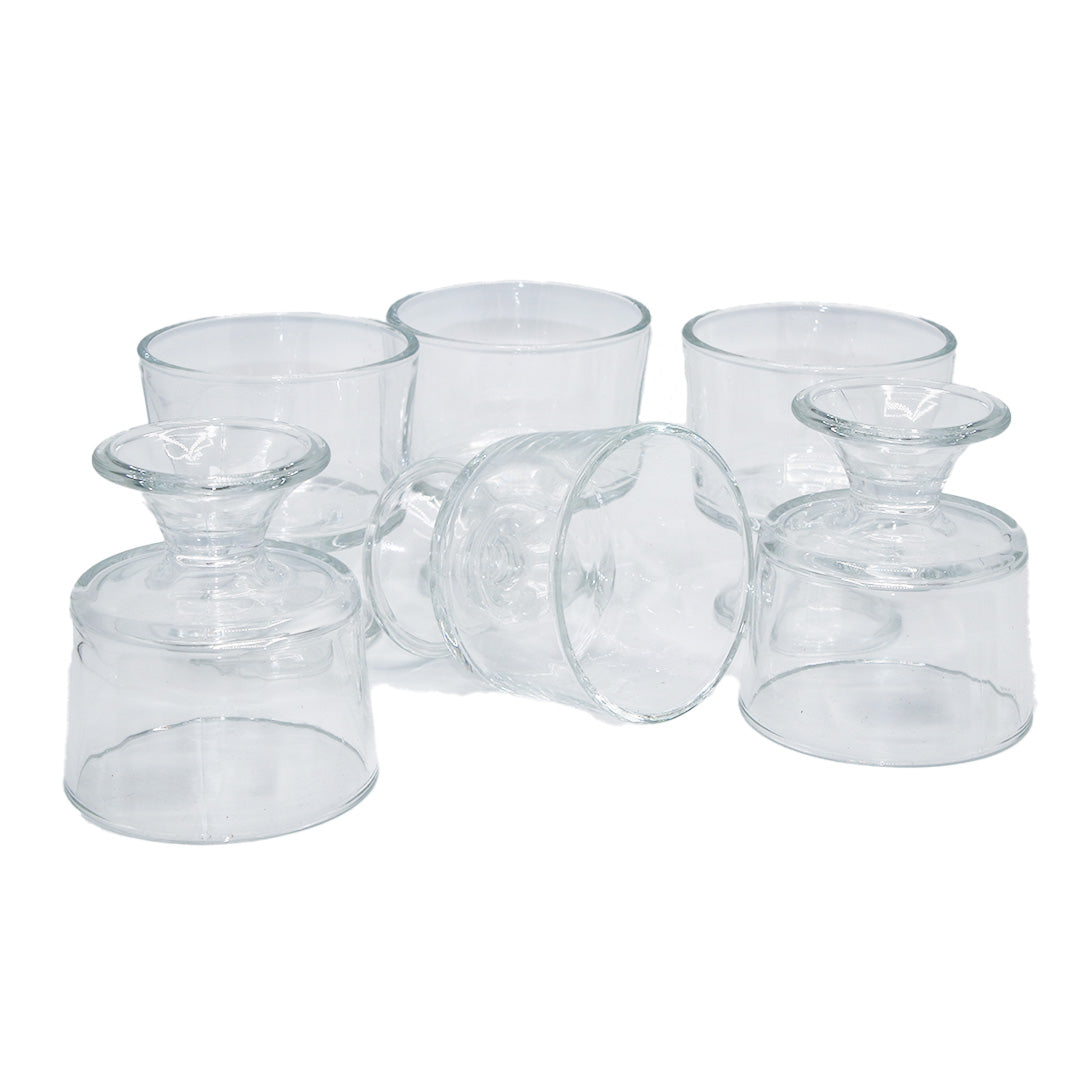 Ice Cream Cup 6Pc 10X9Cm Round Clear Ribbed