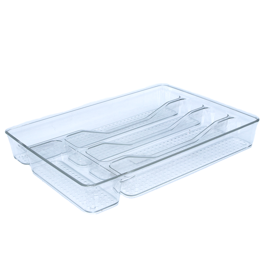 Cutlery Tray 33X24Cm Clear Embossed  Plastic