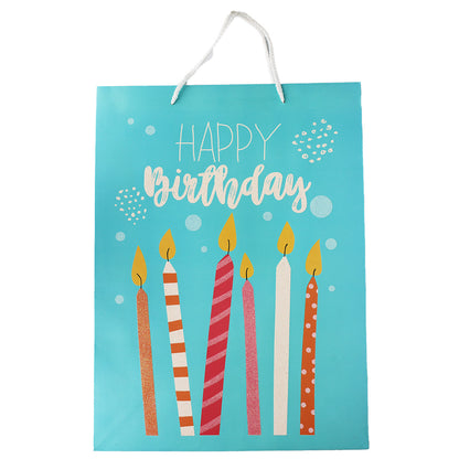 Gift Bag 32X26X12Cm With String Happy Birthday