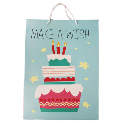 Gift Bag 32X26X12Cm With String Happy Birthday