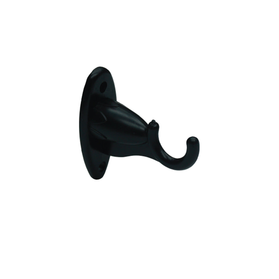 Bracket 16Mm Black Plastic Single