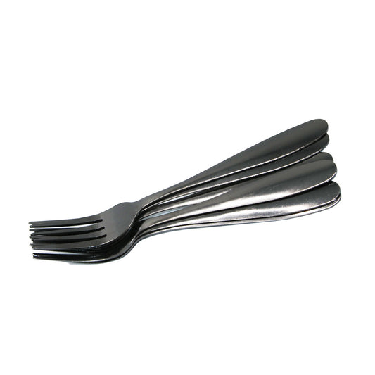 Fork 6Pc Black  Plain Yes House