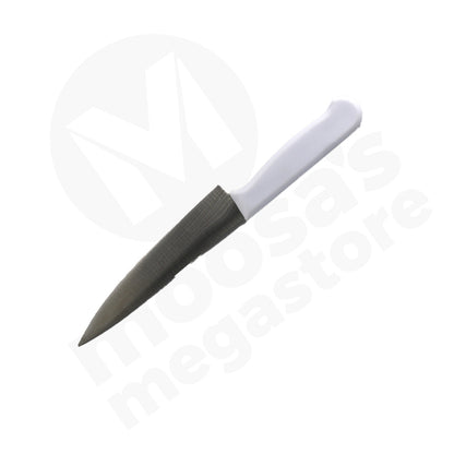 Butcher Knife 6Inch  Plastic  White Handle Tm