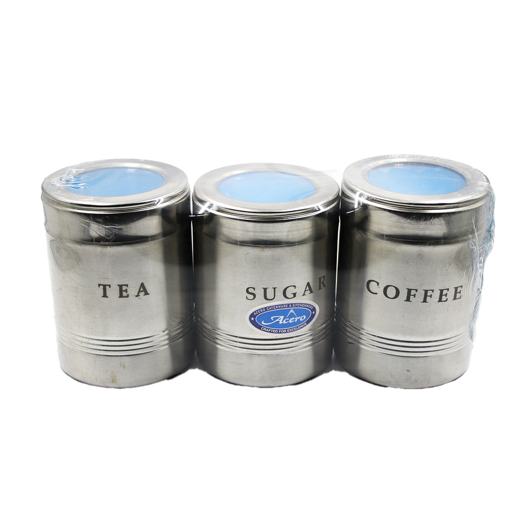 Tea/Coffee/Sugar 3Pc Stainless Steel Queen