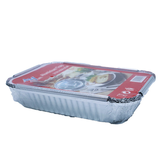 Foil Container 5Pc 22X15X4Cm With Paper Lid