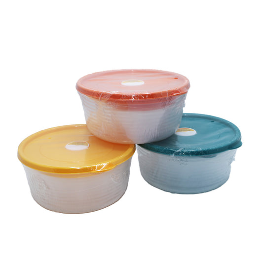 Container 3Pc 19Cm Round Crisper