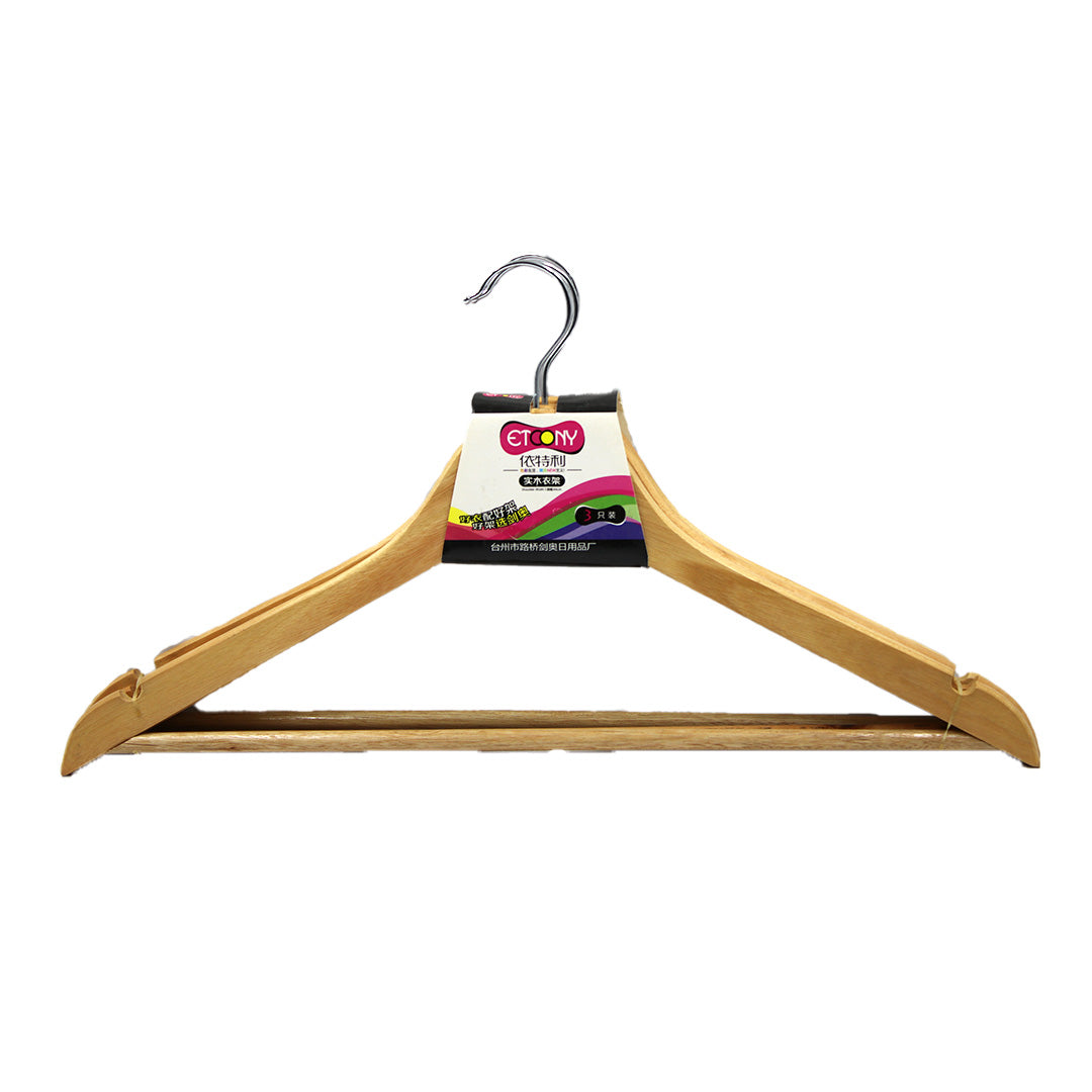 Hanger 3Pc Wooden Adult Dark Brown Image