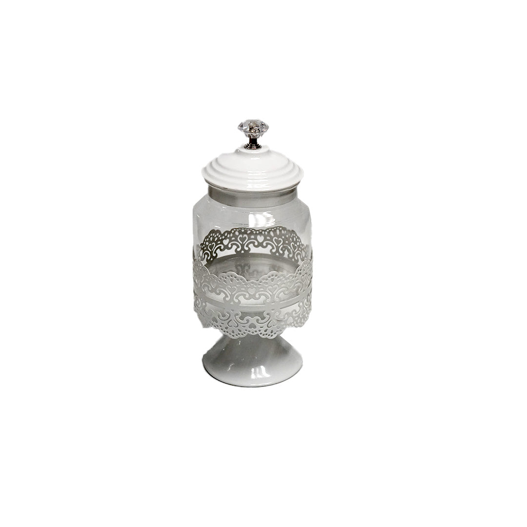 Candy Jar 18X8.5Cm Metal/Glass