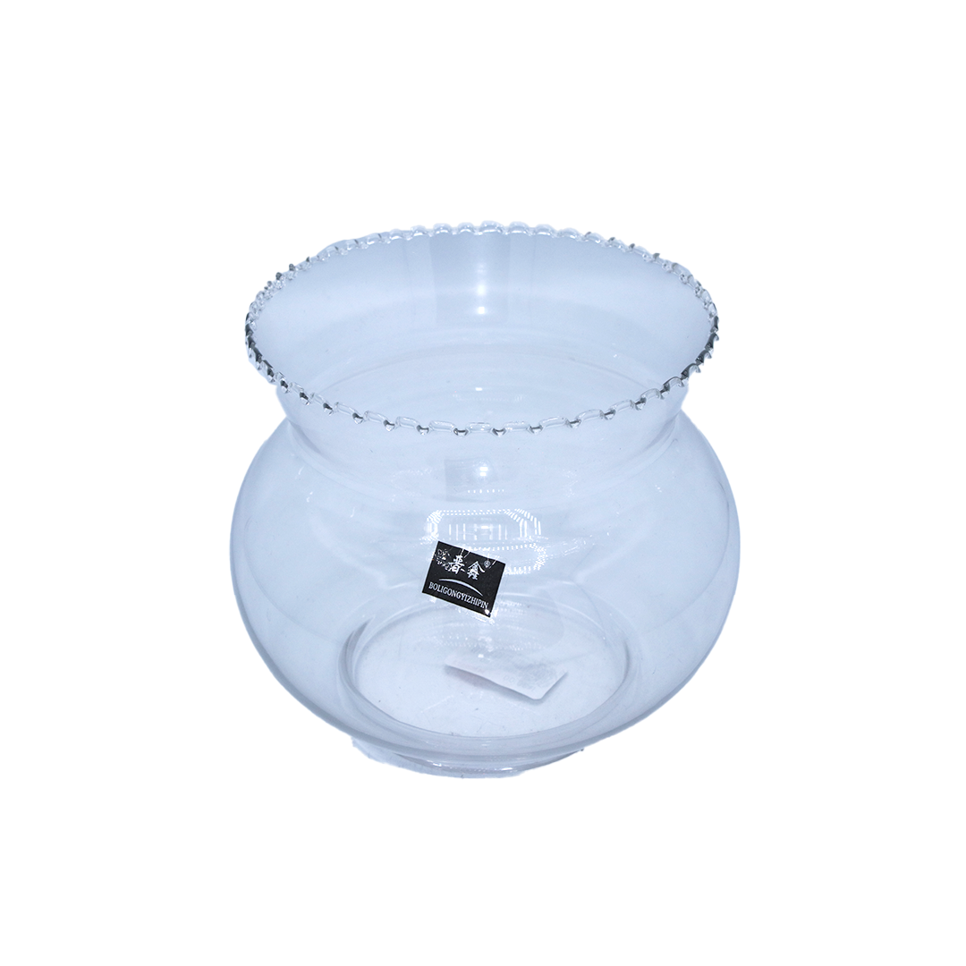 Vase Glass Crimp Top 10X11.5Cm Clear