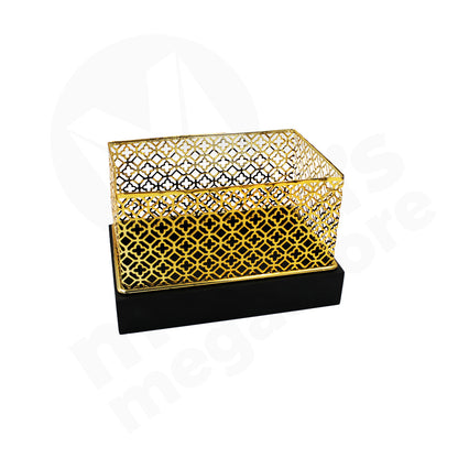 Storage Container 20X13X14Cm Gold/Black Base